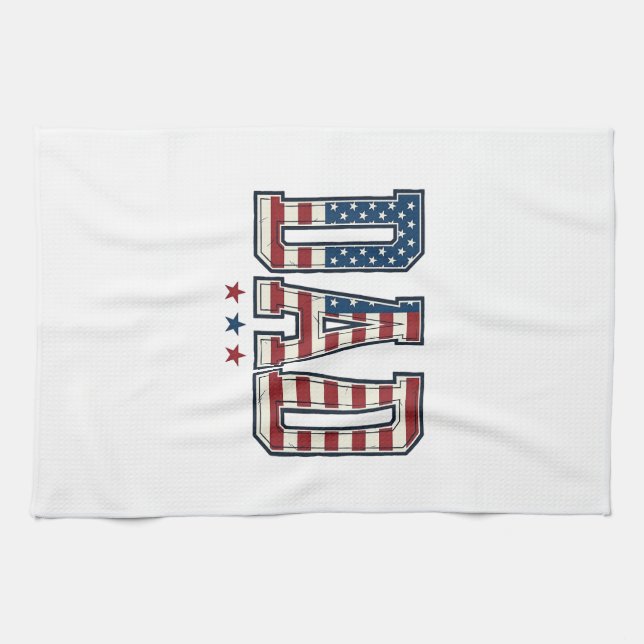 Linge De Cuisine Papa patriote Drapeau américain Design vectoriel v (Horizontal)