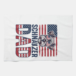 Linge De Cuisine Papa Schnauzer Patriotique Vintage Chien