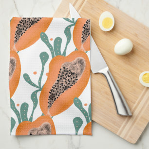 Linge De Cuisine Papaye Main Motif Fruit Tropical