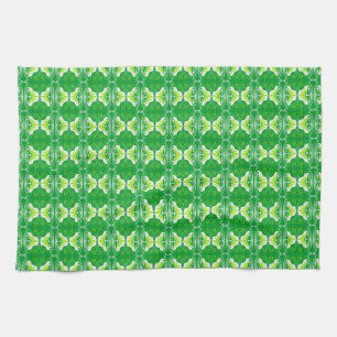Linge De Cuisine Papier peint Art Déco motif - vert et blanc