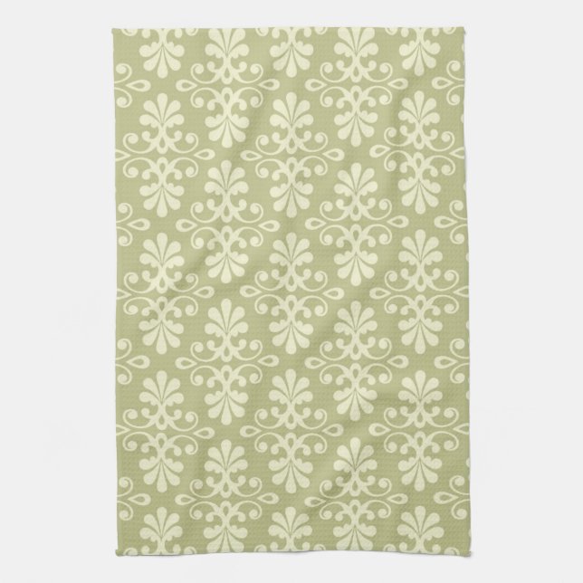 Linge De Cuisine Papier peint floral de damassé (Vertical)
