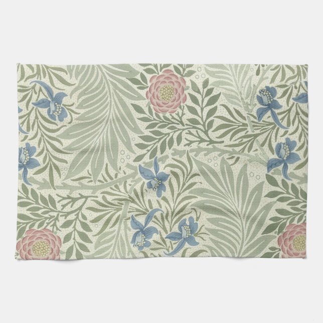 Linge De Cuisine Papier peint floral de Larkspur de William Morris (Horizontal)