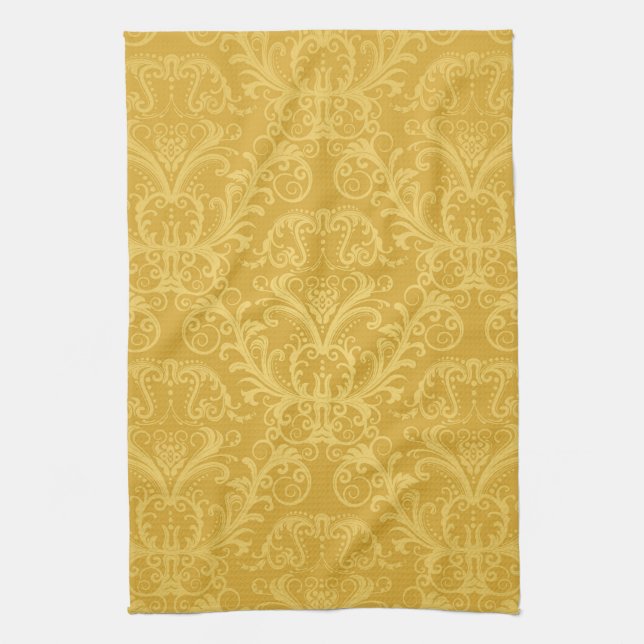 Linge De Cuisine Papier peint floral d'or de luxe (Vertical)
