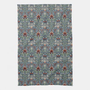 Linge De Cuisine Papier peint floral Morris Navy Blue Snakeshead