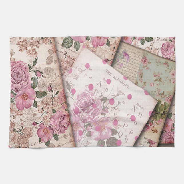 Linge De Cuisine Papiers floraux victoriens (Horizontal)