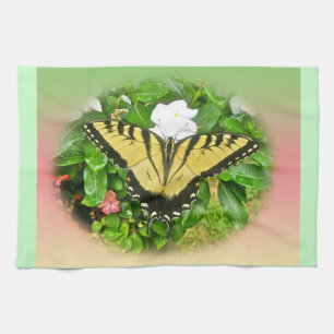 Linge De Cuisine Papillon à queue noire - Fleurs