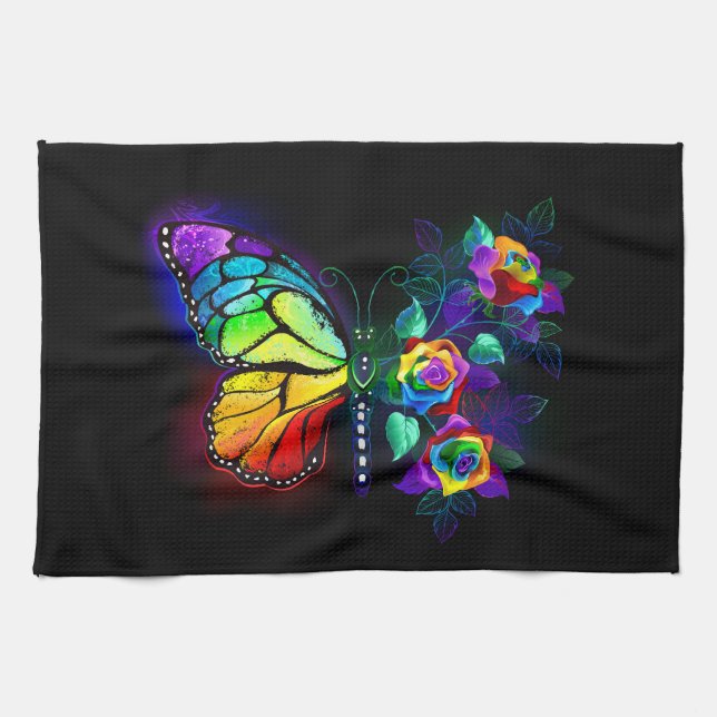 Linge De Cuisine Papillon arc-en-ciel (Horizontal)