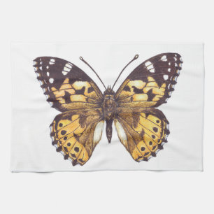 Linge De Cuisine Papillon de femme peint