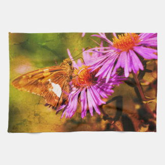 Linge De Cuisine Papillon de la dame peint Fleur d'aster sauvage Ab