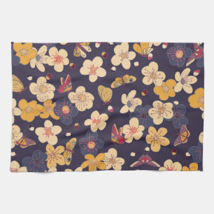 Linge De Cuisine Papillon en fleurs de cerisier asiatique