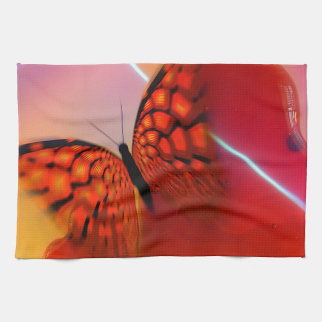 Linge De Cuisine Papillon et Cœurs (Horizontal)