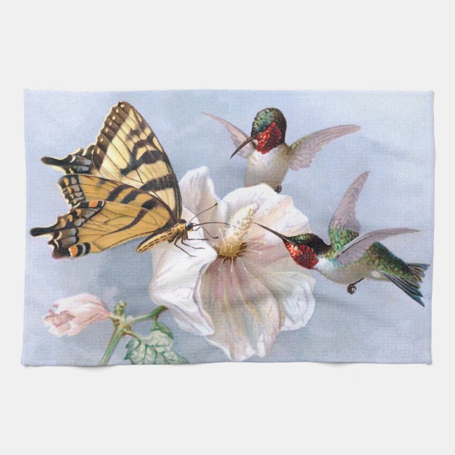 Linge De Cuisine Papillon et colibris (Horizontal)