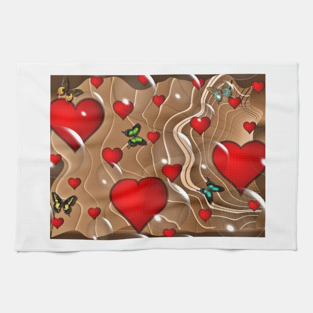 Linge De Cuisine Papillon et or (Horizontal)