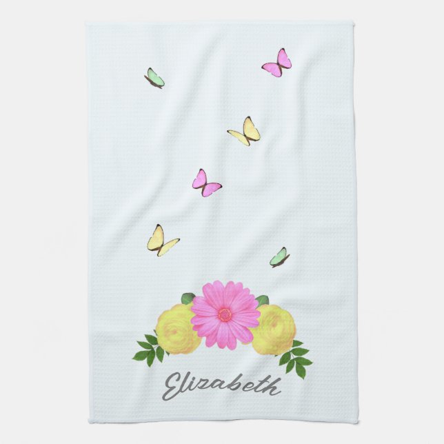Linge De Cuisine Papillon Floral (Vertical)