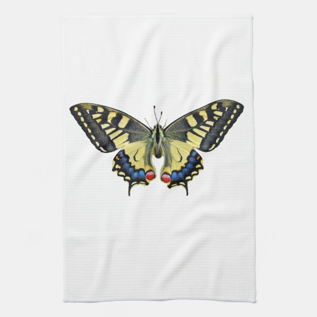 Linge De Cuisine Papillon jaune et noir    (Vertical)