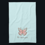 Linge De Cuisine Papillon moderne simple personnalisé<br><div class="desc">Une belle serviette de thé papillon décorative personnalisée avec votre nom. Ajoute un peu de plaisir à votre cuisine. Conçu pour vous par Blackberry Boulevard.</div>