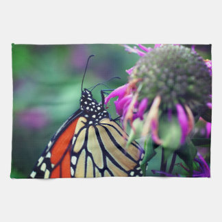 Linge De Cuisine Papillon Monarque En Fleur Fermer  