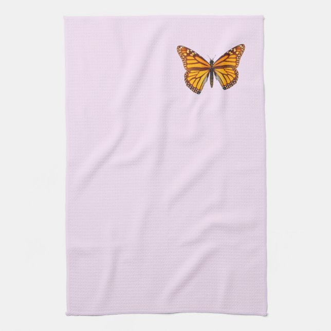 Linge De Cuisine Papillon Monarque Rose Pastel (Vertical)