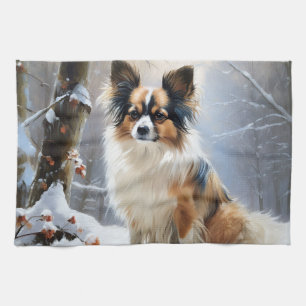 Linge De Cuisine Papillon Noël sous la neige Christmas