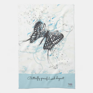 Linge De Cuisine Papillon noir moderne 