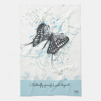 Linge De Cuisine Papillon noir moderne
