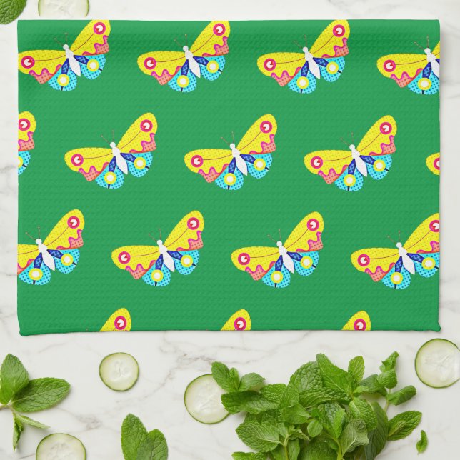 Linge De Cuisine Papillon PopArt (Plié)