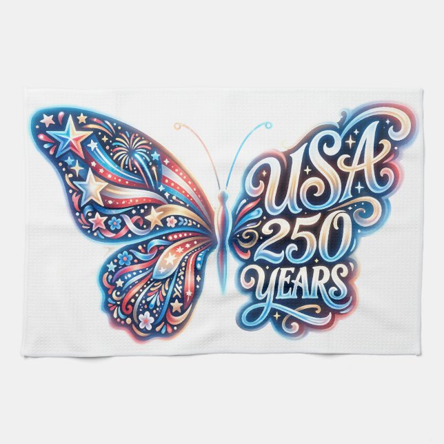 Linge De Cuisine Papillon pour le 250e anniversaire des États-Unis (Horizontal)