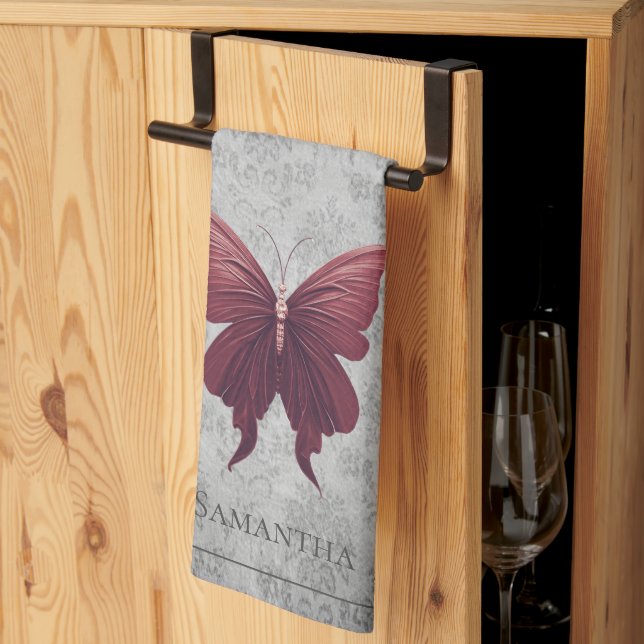 Linge De Cuisine Papillon rouge à bijoux (Pliage en tiers)