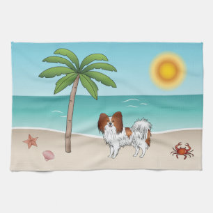 Linge De Cuisine Papillon Rouge Et Blanc Plage Été Tropicale