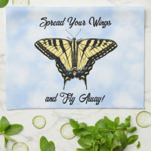 Linge De Cuisine Papillon Swallowtail Jaune Ciel Personnalisé