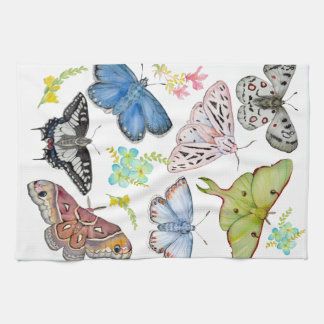 Linge De Cuisine Papillons aquarelle en vol