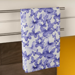Linge De Cuisine Papillons bleus colorés modernes