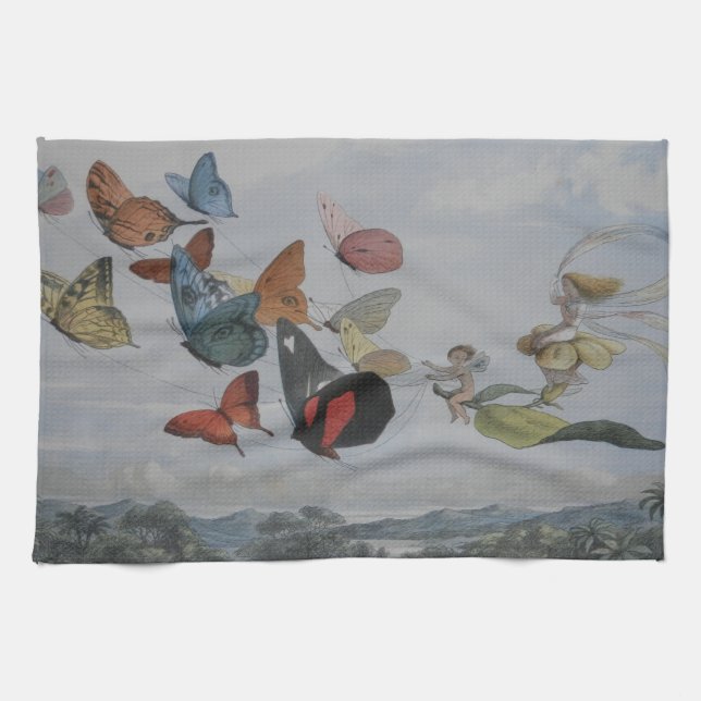 Linge De Cuisine Papillons et Reine Fée Papillons Fées (Horizontal)