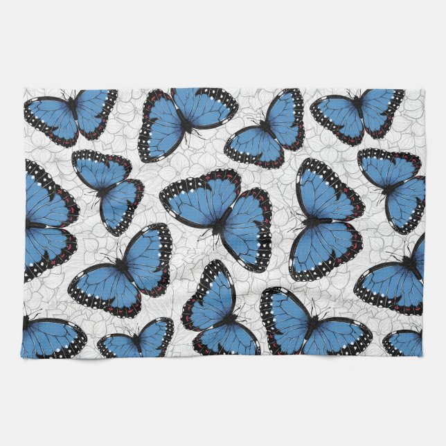 Linge De Cuisine Papillons morpho bleu (Horizontal)