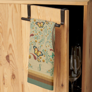 Linge De Cuisine Papillons Nouveau et orangers