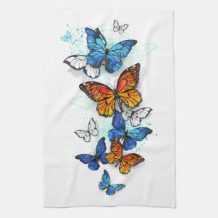 Linge De Cuisine Papillons volants Morpho et Monarch