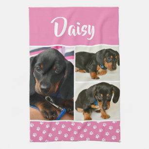 Linge De Cuisine Paquet de photos de chien rose pour animaux famili