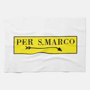Linge De Cuisine Par San Marco, Venise, plaque de rue italienne