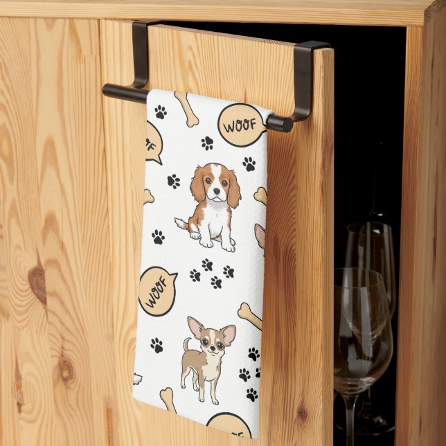 Linge De Cuisine Parade de chiots joueurs (Pliage en tiers)