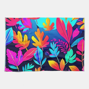 Linge De Cuisine Paradis de Feuille Néon Art