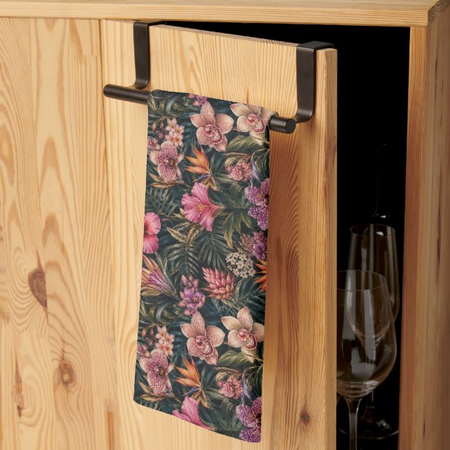Linge De Cuisine Paradis floral exotique de luxe riche (Pliage en tiers)