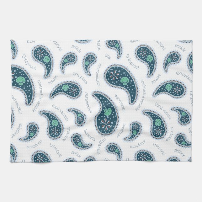 Linge De Cuisine Paramecia Paisley Protozoaire Biologie Cute Scienc (Horizontal)