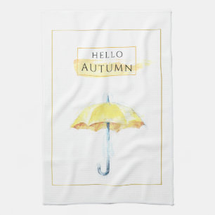Linge De Cuisine Parapluie élégant et artistique de l'automne doré 