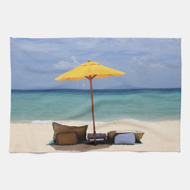 Linge De Cuisine Parapluie jaune (Horizontal)