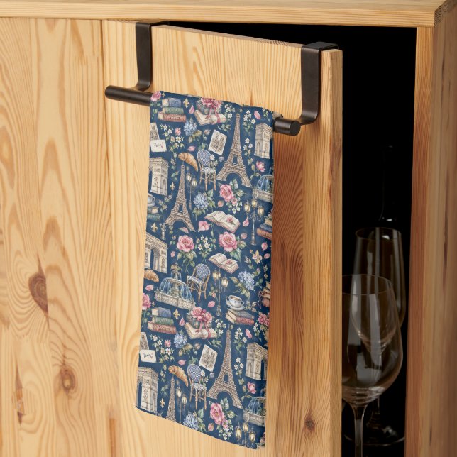 Linge De Cuisine Paris Dark Icons Chic Design (Pliage en tiers)