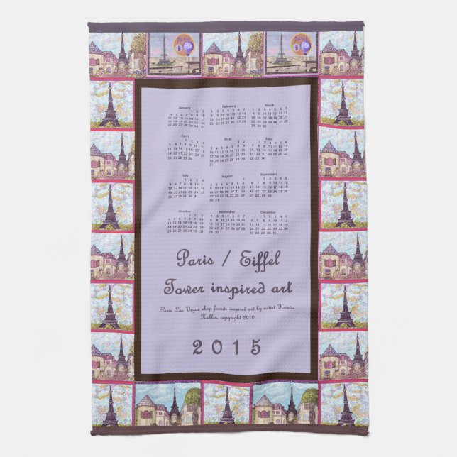 Linge De Cuisine Paris Tour Eiffel Calendrier des cool art 2015 (Vertical)