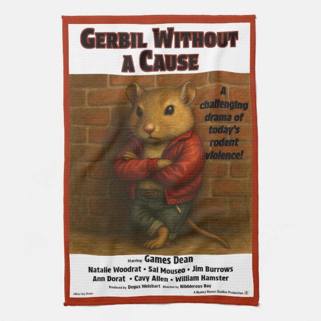 Linge De Cuisine Parodie de film Gerbil Without a Cause (Vertical)