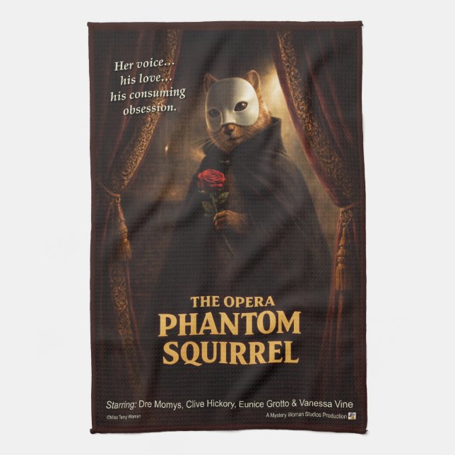 Linge De Cuisine Parodie de l'Opéra Fantôme Écureuil (Vertical)