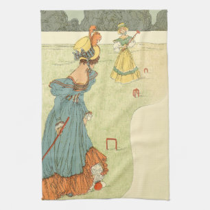 Linge De Cuisine Partie de jardin vintage de croquet pour dames vic