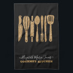 Linge De Cuisine Parties scintillant d'or moderne Ustensiles de cui<br><div class="desc">Parties scintillant moderne Black Gold Cuisine Cuisine Ustensiles Serviettes de cuisine</div>